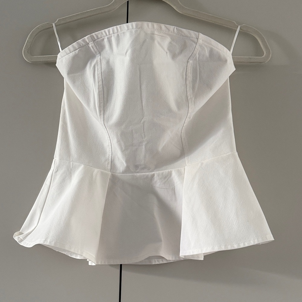 H&M White Peplum Top